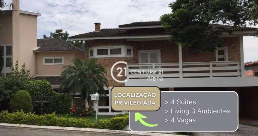 Casa com 4 dormitórios, 403 m² - venda por r$ 2.800.000,00 ou aluguel por r$ 16.121,00/mês -  alphaville - santana de parnaíba/sp
