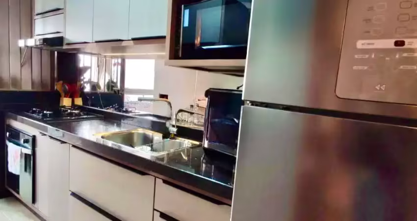 Lindo apartamento mobiliado, com 3 quartos, 2 vagas e sacada gourmet com churrasqueira no cancelli.