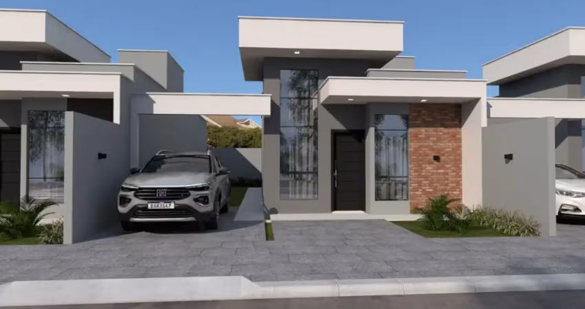 Casa nova com 1 suíte + 1 quarto + 2 vagas no bairro canadá em cascavel