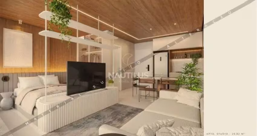 Venda de apartamento studio com ambientes integrados em capim macio.