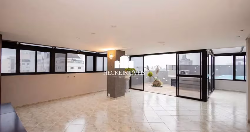 Cobertura duplex de 244m², 3 quartos, 3 vagas e piscina privativa. bigorrilho