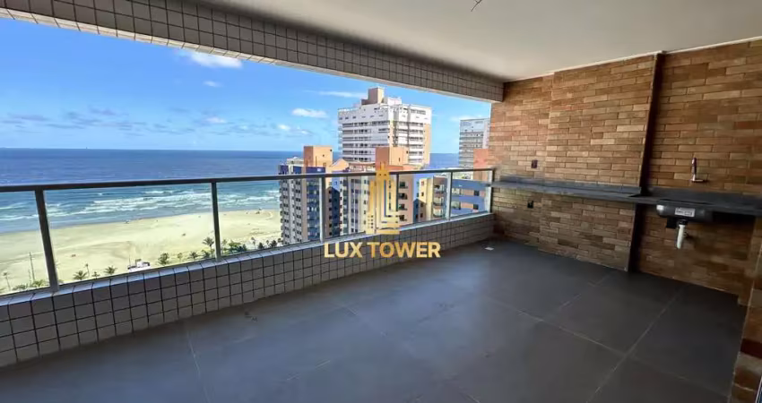 Apartamento alto padrão de 3 quartos, 2 suítes com vista mar em praia grande