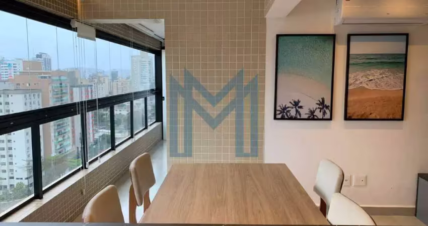 Apartamento à venda em andar alto com vista para o mar e suíte na ponta da praia em santos
