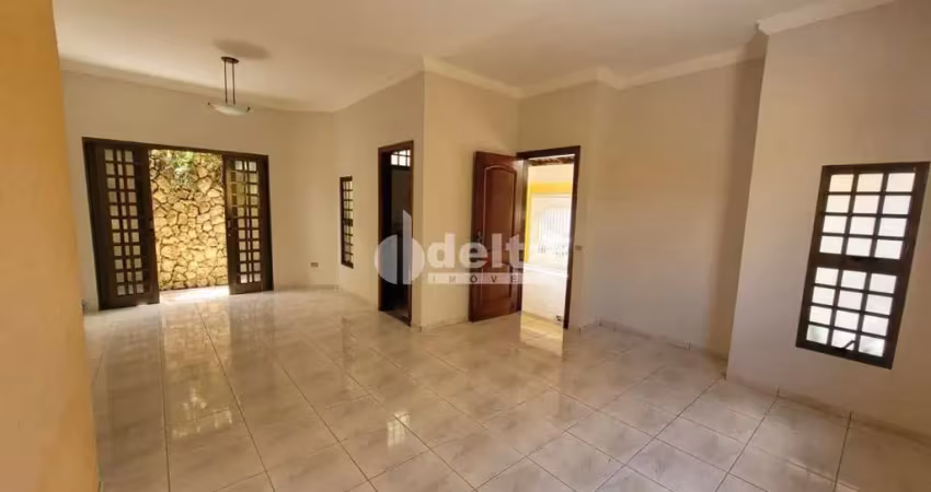 Casa residencial disponível para locação no bairro santa mônica em uberlândia-mg.