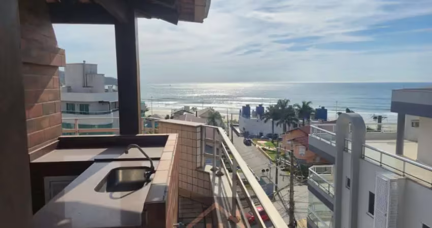 Oportunidade; cobertura, frente mar, 03 dormts, sendo 1 suíte, amplo terraço com churrasqueira, com vista lateral e frente do mar de bombas/bombinhas.