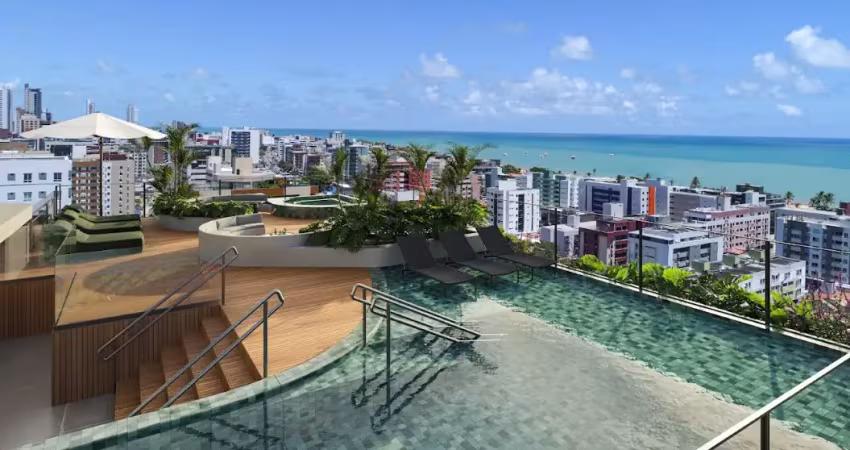 Lançamento no cabo branco de 1 ou 2 quartos, elevador e lazer, próximo ao mar