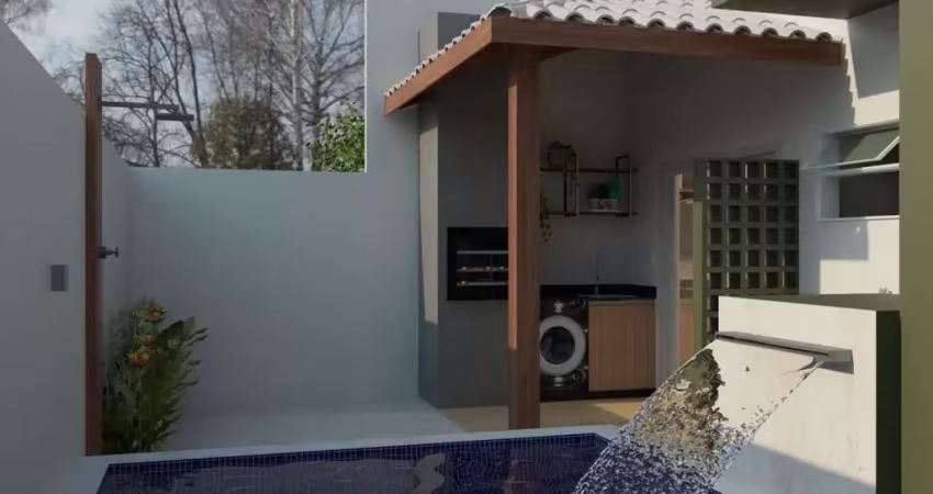 Casa à 60m do mar com piscina e 2 quartos em itanhaém.