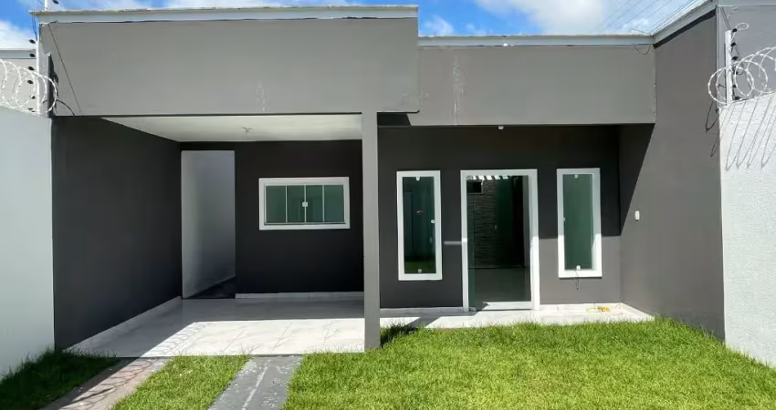 Casa nova à venda – araçagy, 3 quartos (1 suíte com closet), 98m², design moderno e jardim gramado