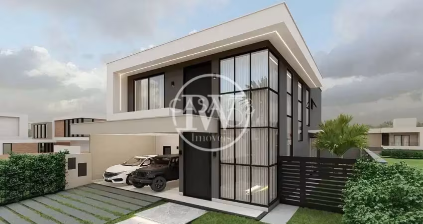 Casa térrea de alto padrão no condomínio villagio toscano, 4 suítes, 261m² nova