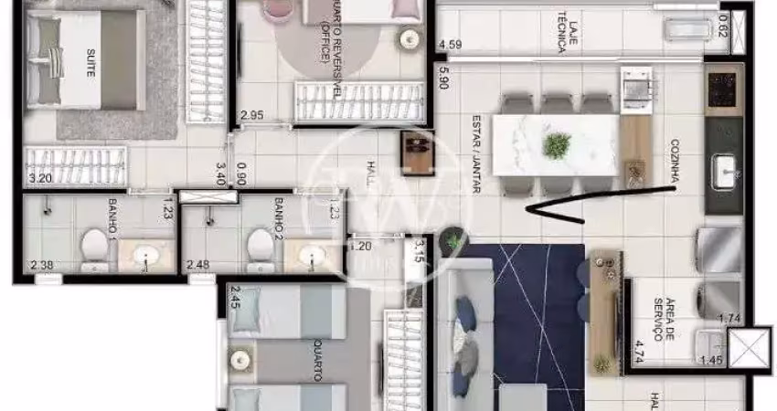 Apartamento no wish 211 à venda – 3 quartos, 76 m² – 19º andar – jardim américa