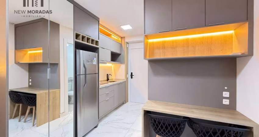Studio mobiliado, para alugar, 20 m² - Novo Mundo - Curitiba/PR