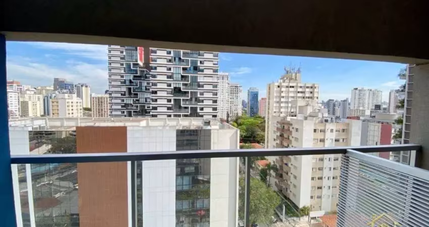 Vila olímpia - studio equipado e decorado, pé direito duplo 28 m e sacada