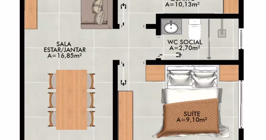 R$ 346 mil! lançamento no bessa – apto- 2 quartos (1 suíte), varanda gourmet