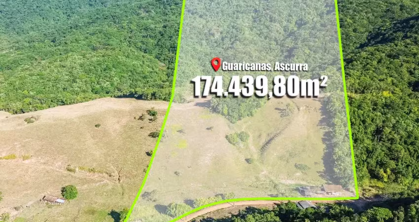 Oportunidade única: terreno amplo de 174.439,80m² em guaricanas, ascurra/sc
