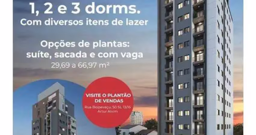 Ap 3dormitorios 1 suite, com vaga 66 m² por r$ 622.900 - arthur alvin -