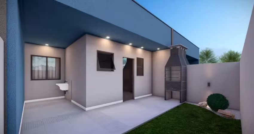 Imperdível! casa com 2 quartos, garagem e espaço gourmet  em fazenda rio grande