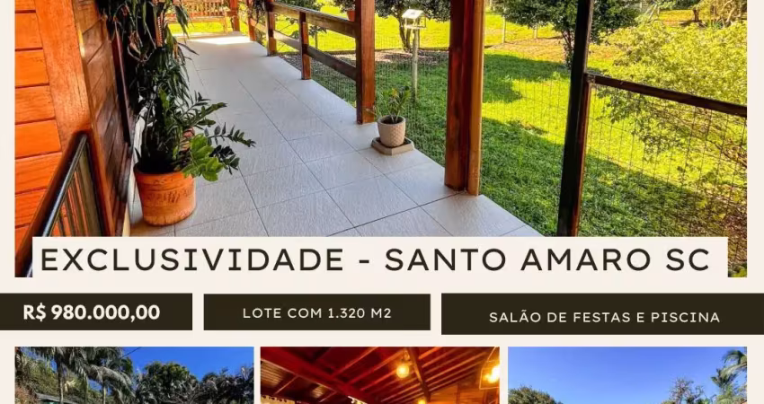 Linda chácara em santo amaro da imperatriz sc - casa térrea com acabamento alto padrão
