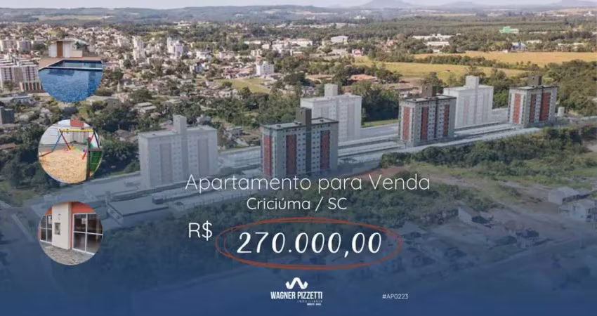 Apartamento para venda em criciúma, são francisco, 2 dormitórios, 1 suíte, 1 banheiro, 1 vaga