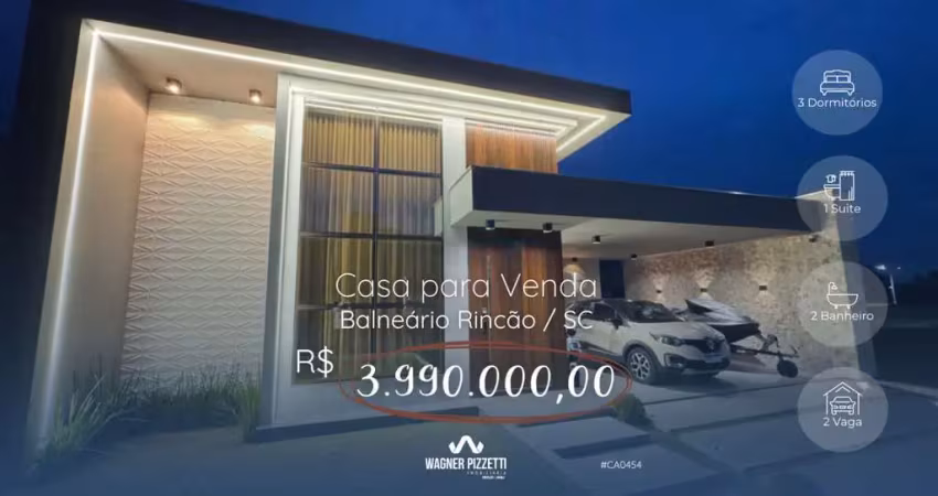 Casa para venda em balneário rincão, lagoa dos esteves, 3 dormitórios, 1 suíte, 2 banheiros, 2 vagas