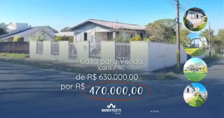 Casa para venda em içara, centro, 3 dormitórios, 1 suíte, 2 banheiros, 2 vagas