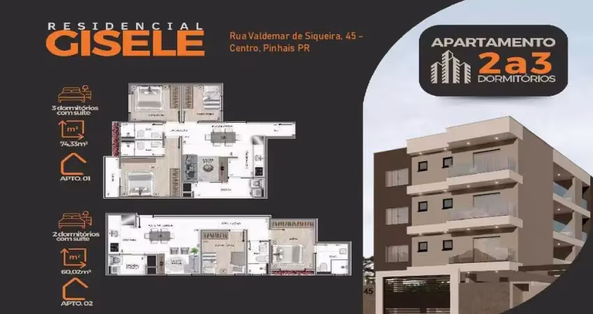 Apartamento para venda em pinhais, estancia pinhais, 3 dormitórios, 1 suíte, 2 banheiros, 1 vaga