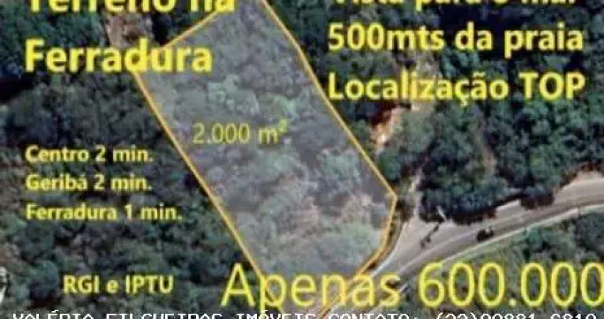 Terreno em praia para venda em armação dos búzios, ferradura