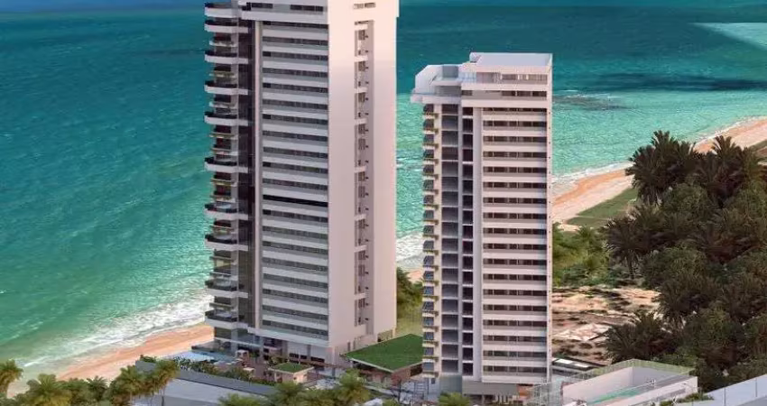 Preço de custo! apartamento para venda com 218m, pé na areia em guaxuma.