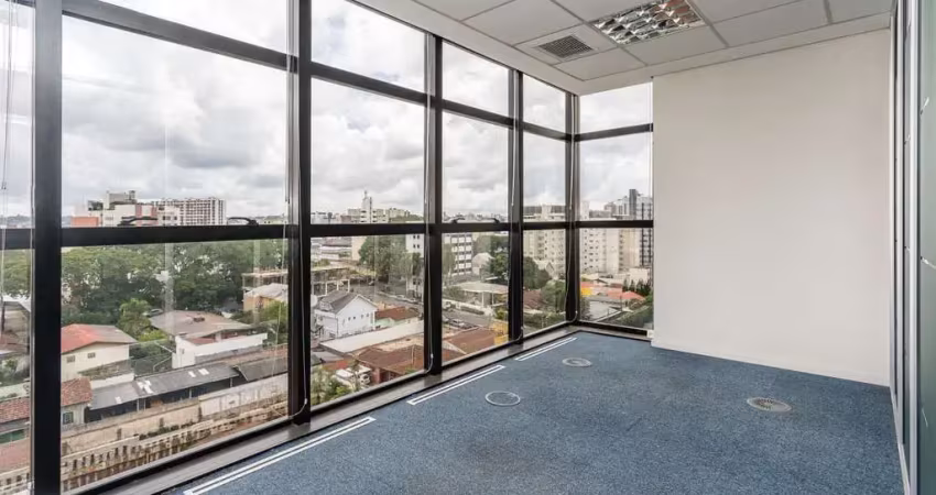 Laje corporativa para locação em curitiba, alto da glória, 3 banheiros, 2 vagas