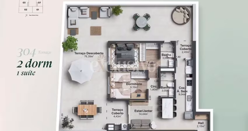Apartamento com 2 quartos à venda na Rua Afonso Pena, 603, Estreito, Florianópolis