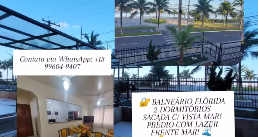 Lindo apto vista mar balneário florida - lazer, 2 dorms vista mar