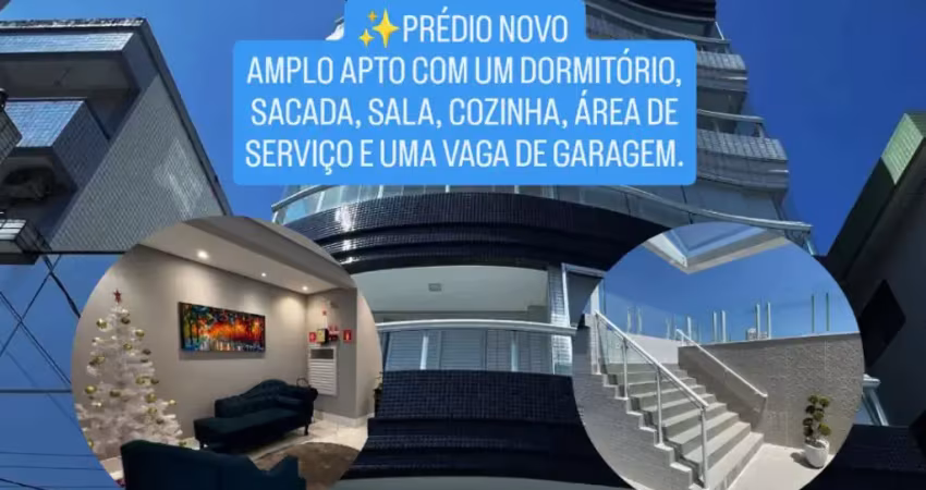 Excelente prédio novo - guilhermina, apto 1 dorm + sacada, 4 quadras da praia