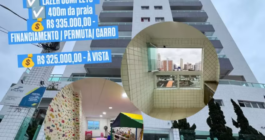 Lindo apto aviação - lazer completo, 400m da praia,  linda sacada gourmet