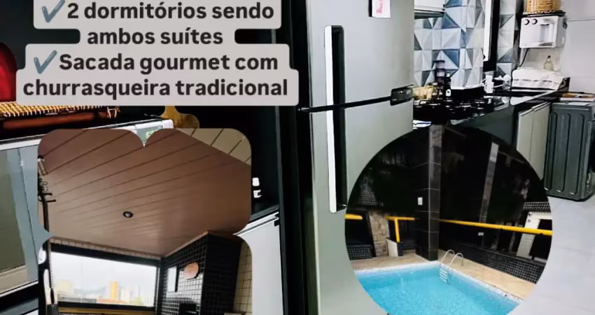 Apto guilhermina - 2 dorms, 600m da praia+ sacada gourmet!!
