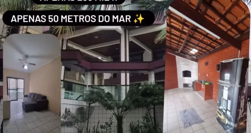 Lindo apto mirim // 2 dorms, 3 sacadas vista mar. prédio com lazer