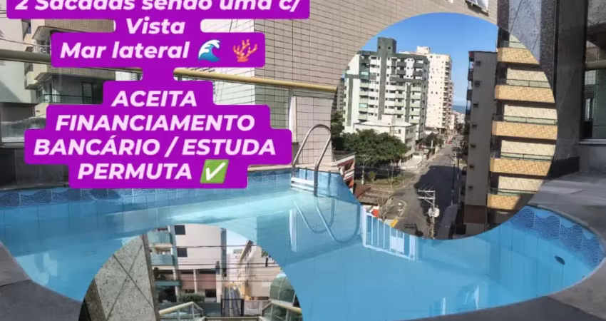 Apto tupi lindíssimo investimento // 1 dorm, 2 sacadas vista mar lateral