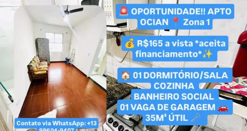 Oportunidade ocian zona 1 // 1 dormitório, sala, vaga para carro