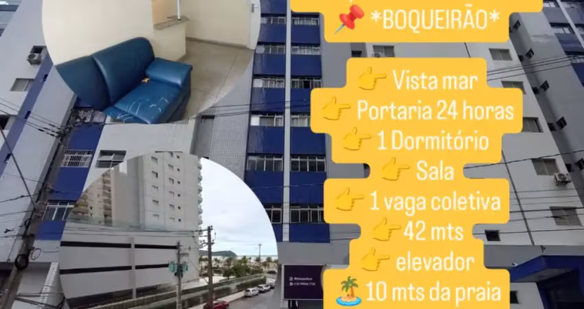 Apartamento ótimo - boqueirão pg! vista mar, 10mts da praia, 1 dorm.