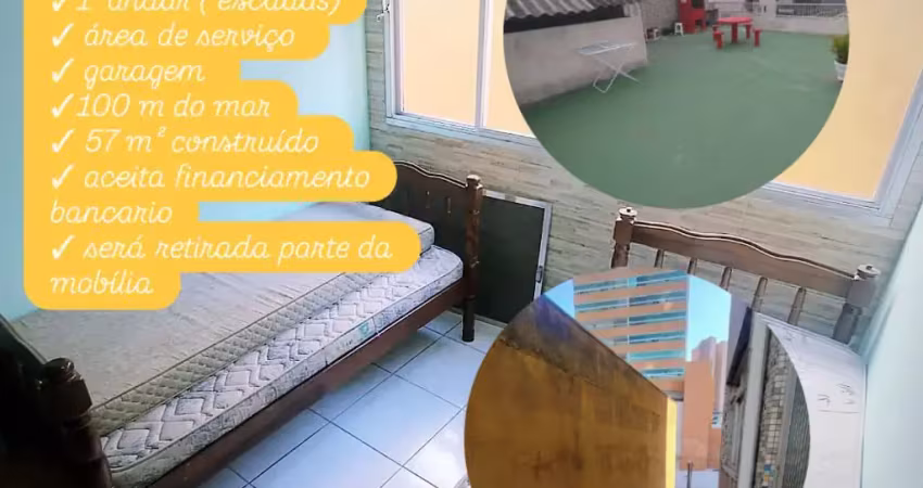 Kitão no boqueirão enorme!! iptu 2025 quitado / 1 dorm, 1° andar. 100m do mar!!