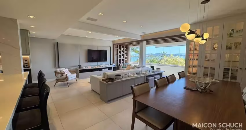 Apartamento vista mar com duas suítes no condomínio baía norte, canajurê, florianópolis/sc
