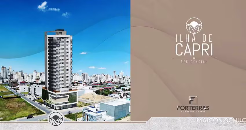 Apartamento com 2 dormitórios sendo 1 suíte no residencial ilha de capri, meia praia, itapema/sc