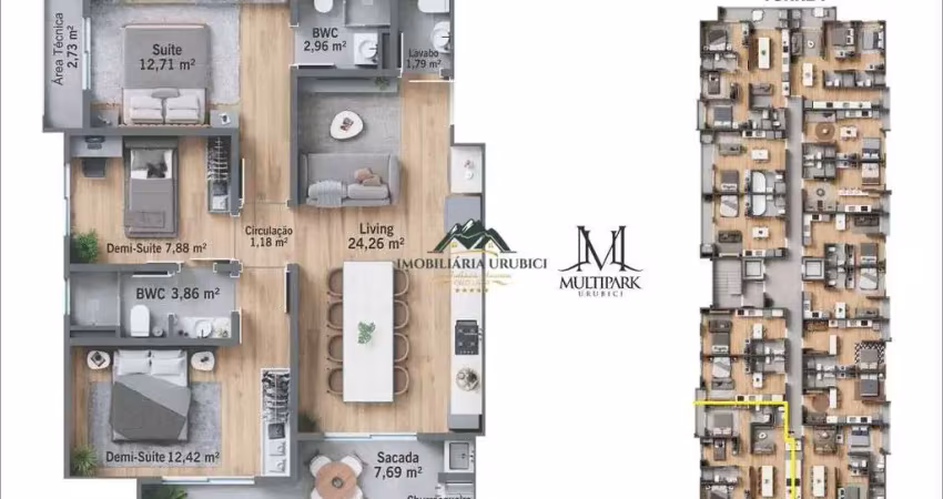 Apartamento com 3 quartos à venda no Centro, Urubici 
