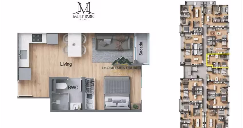 Apartamento com 1 quarto à venda no Centro, Urubici 