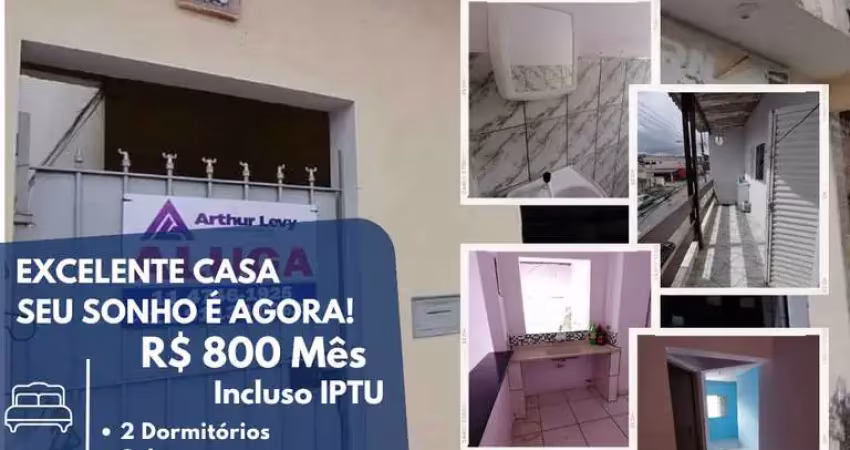 Casa para locação em suzano, jardim leblon, 2 dormitórios, 1 banheiro