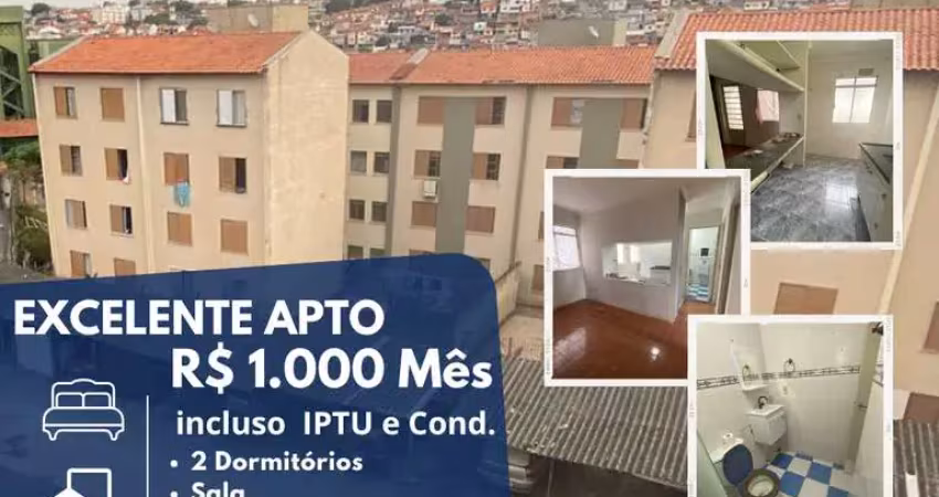 Apartamento para locação em mogi das cruzes, alto ipiranga, 3 dormitórios, 1 banheiro, 1 vaga