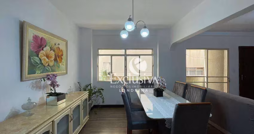 Apartamento disponível para venda com 3 quartos,1 suíte, com 122 m²  no centro de londrina/pr- edifício minas gerais