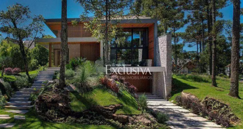Casa à venda com 5 dormitórios, 3 suítes, 618 m² - condomínio aspen mountain - gramado/rs