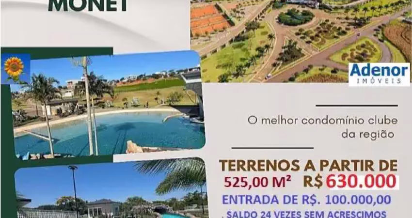 Terrenos condição especial de parcelamentosno jardins de monet thermas residence entrada e saldo em 24 parcelas sen juros-maringá-pr