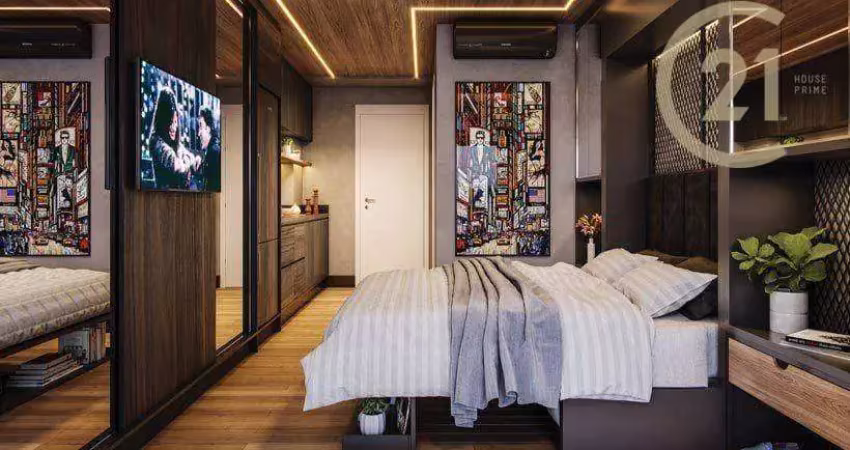 Apartamento studio novo com 1 dormitório à venda, 30 m² por r$ 529.000 - brooklin paulista - são paulo/sp