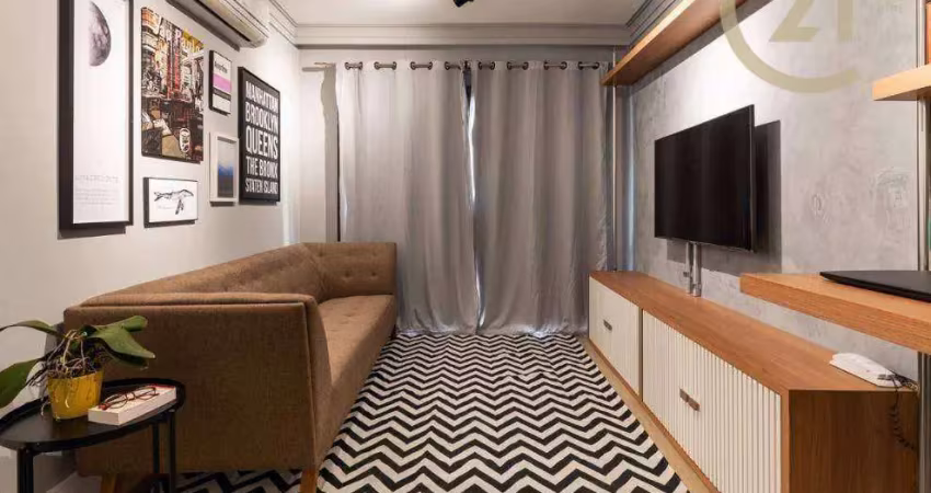 Apartamento com 1 dormitório à venda, 45 m² por r$ 890.000,00 - itaim bibi - são paulo/sp