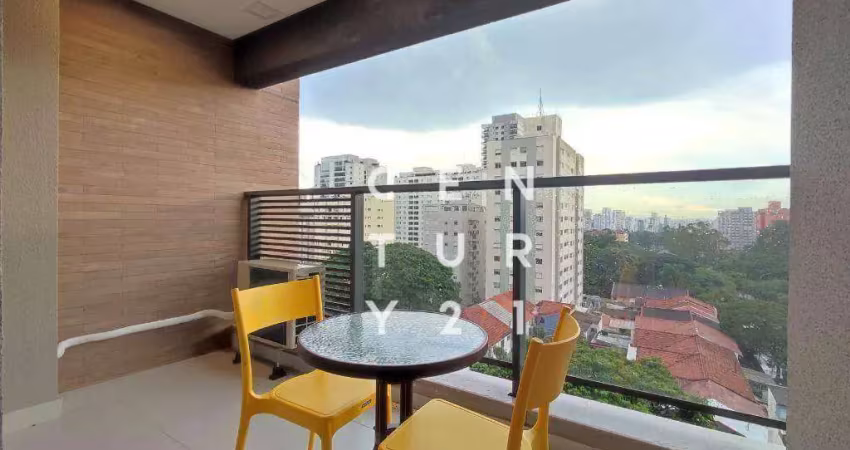Apartamento mobiliado studio com 1 dormitório, 27,50 m² - venda por r$ 568.050 ou aluguel por r$ 4.721/mês - pinheiros - são paulo/sp